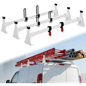 45" Van Roof Rack, Ladder Rack for Van, Fits RAM ProMaster City 2015-On with 3 Bars Heavy-Duty Anti-Rust White Coating, Ideal for Transporting Ladders, Pipes 800 lbs