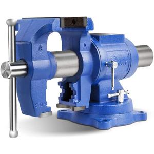 Forward DT08125A 5-Inch Heavy Duty Bench Vise 360-Degree Swivel Base and Head with Anvil (5", Ductile Iron)
