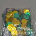 100 PCS St. Patrick's Day Coins - Lucky Gold Green Shamrock Clover Coins Party Favors for St. Patrick's Day Decorations, Irish Themed Party Supplies, Birthday, Parade Throws, Outdoor Treasure Hunts