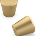 homdiy 10 Pack Matte Gold Cabinet Knobs Round Brushed Brass Kitchen Dresser Handles for Drawer Metal Hardware