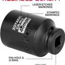 1/2" Drive x 40 mm Deep 6 PT Impact Socket, CR-MO, 1/2-inch Drive 6 Point Axle Nut Socket for Easy Removal of Axle Shaft Nuts (40MM