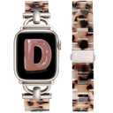 Wearlizer Resin Bands Compatible with Apple Watch Band 41mm 40mm 38mm 49mm 45mm 44mm 42mm Women, Dressy Light Waterproof D-Shape Bracelet Strap for iWatch Bands Ultra SE Series 9 8 7 6 5 4 3 2 1