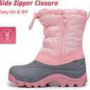 Felabo Kids Snow Boots for Boys & Girls  Warm Water-Resistant Winter Boots Easy to Put On (Toddler/Little Kid/Big Kid) (Pink)