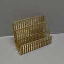BLU MONACO Gold Mail Organizer for Desk - Mail Holder Countertop - Gold Metal Mesh Letter Sorter & Envelope Holder
