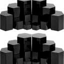 Jetec Hexagonal Jewelry Display Risers Hexagonal Market Display Risers Stands Acrylic Showcase Acrylic Stand for Jewelry Model Figures Decoration, 6 Sizes(Black,24 Pieces)