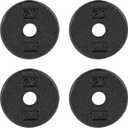 CAP Barbell Cast Iron Standard 1-Inch Weight Plate Set – Barbell Weights for Home Gym, Strength Training, and Weightlifting, 2.5 lb Set of 4, Black