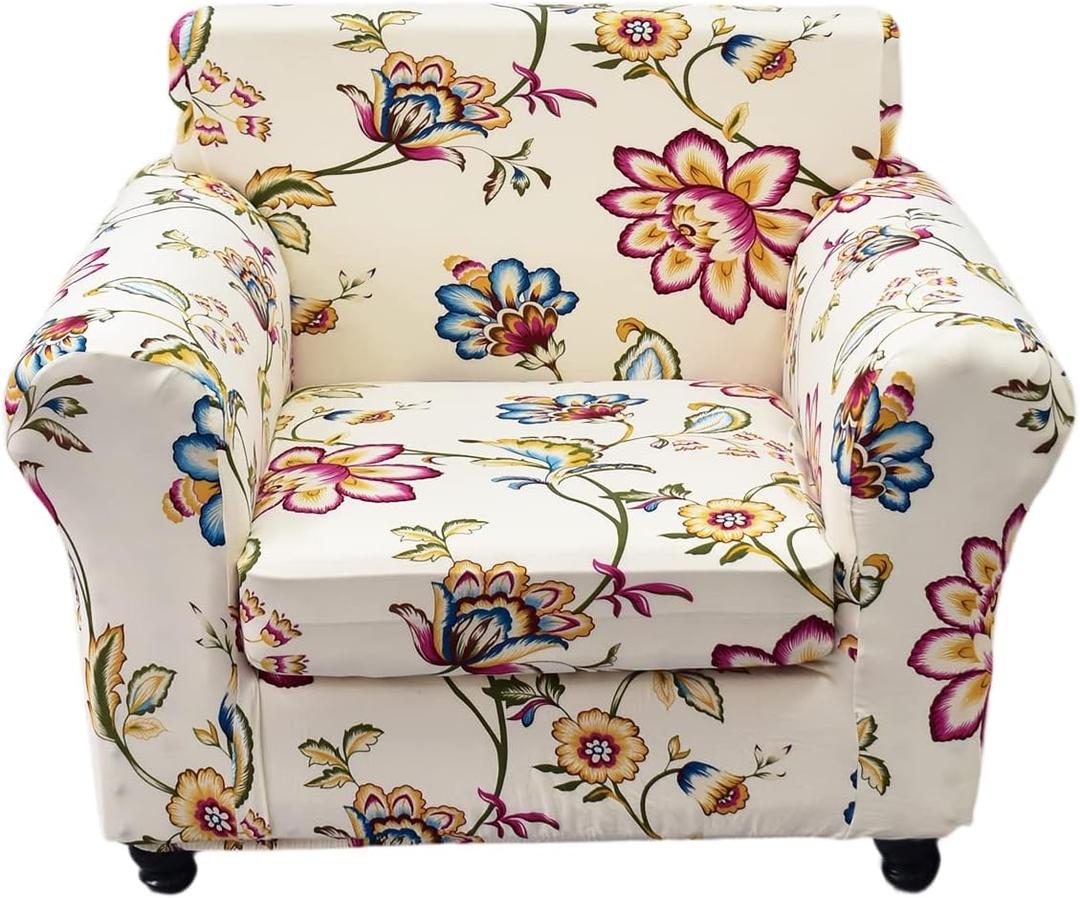 CRFATOP 2 Piece Soft Chair Covers for Dogs Stretch Armchair Cover Slipcovers for 1 Seater Chair Slip Cover Washable Sofa Furniture Covers with 1 Individual Cushion Covers,(Small,29)