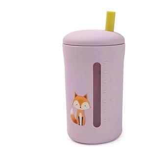 LITTEL RAWR Silicone Baby Sippy Cups for 6 months+, 3 Stages Training Cup Straw Cup for Infants Toddlers and Kid, Soft Straw and Handles Unbreakable Easy Grip 7oz/200ml (Purple)