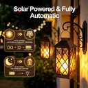 Solar Lanterns Outdoor Waterproof - 2 Pack 14" Large Hanging Solar Lantern with Glass Flickering Flame, IP65 Weatherproof Decorative Lanterns for Garden, Patio, Yard, Porch, Balcony, Gifts Mom Wife