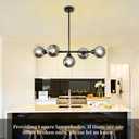 Black Linear Chandeliers for Dining Room 5 Lights Modern Sputnik Chandelier, 36 Inch