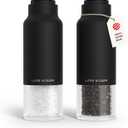 LARS NYSM Salt and Pepper Grinder Set, Stainless Steel Manual Salt and Pepper Mills, Adjustable Ceramic Grinder, Design Spice Shakers (Black)