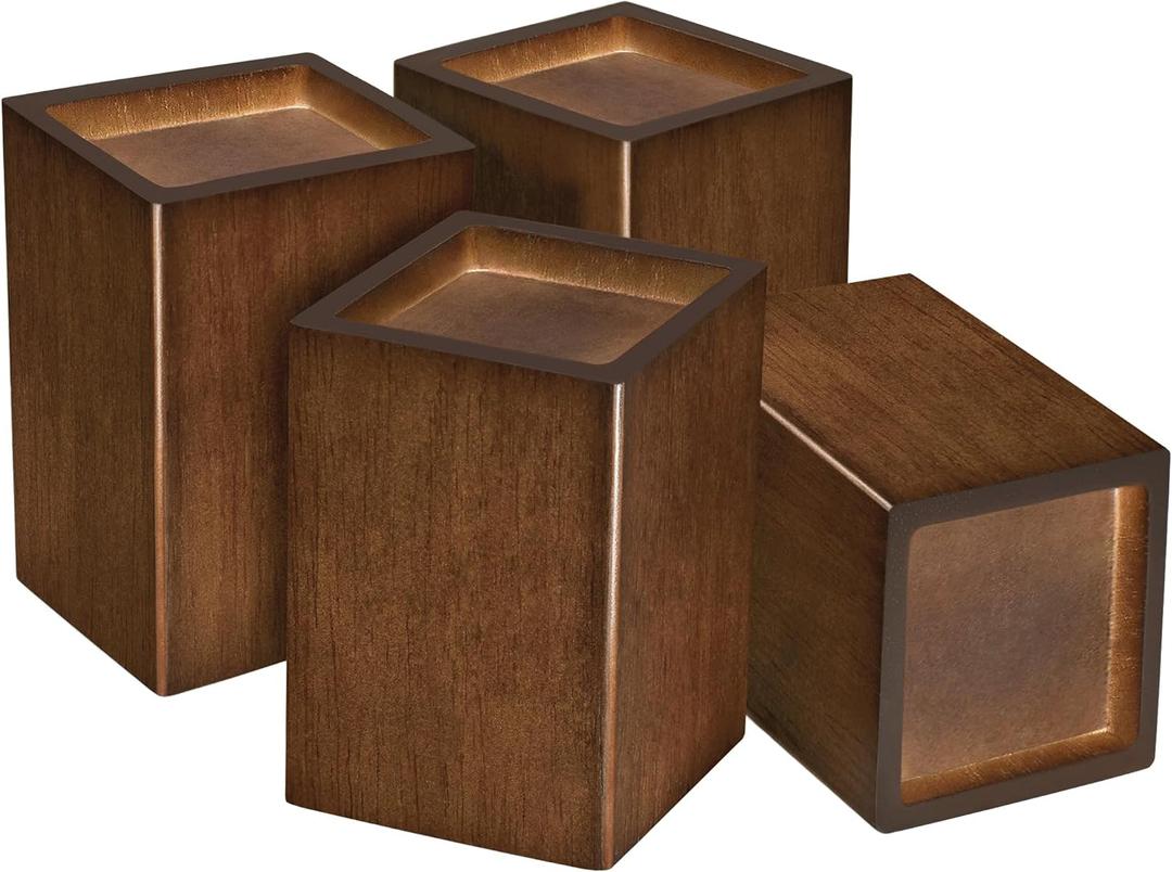 4 x Wood Bed Risers (4 inch Square)