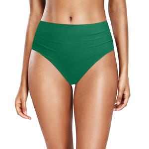 Daci Green Full Coverage Bikini Bottoms - Mid Rise Bathing Suit Bottoms for Women Tummy Control Swimsuit Bottom M