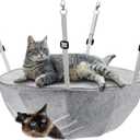 Snug Haus Comfortable Hanging Cat Hammock Bed - Indoor Peekaboo Cave for Enrichment - Versatile Gray Felt Double Layer Bed - Suitable for Small Pets