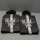 Sparkle and Bash 50 Pack Medium Thank You Paper Bags with Handles for Boutique, Small Business, Favors, Black, 10x8x4 in