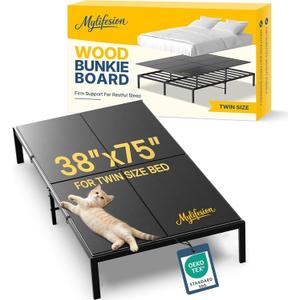 Bunkie Board Twin Size (38x75'') - Extra Sturdy Wood Bed Boards for Slatted Metal Frame, Sleeper Sofa Support Board to Stop Sagging Mattress, Breathable, Quiet, Anti-Slip and Moisture-Resistant