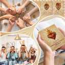 Gerrii 60 Set Easter Heart Christian Tokens Gift Jesus Love Wooden Religious Pocket Hugs Catholic Cards Bible Verse Token Bookmark for Church Friend Religious Party Goodie Bag Filler (Dark Brown)