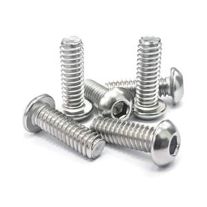1/4-20 x 1 Button Head Socket Cap Bolts Screws, 304 Stainless Steel 18-8, Allen Hex Drive, Bright Finish, Fully Machine Thread, Pack of 100