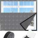 Beeveer 63 x 63 Inch Visible Thermal Window Insulation Kit for Winter Reusable Oxford Cloth Cotton Layer Thermal Window Cover for Winterizing Thicken Warm Winter Waterproof Attic Insulation Cover