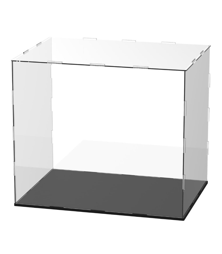 Clear Acrylic Display Case, 14 x 10 x 12 Inch Assemble Clear Acrylic Display Box Dustproof for Action Figures/Model/Statues/Collectibles/Doll/Toys/Home Storage