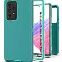 for Galaxy A53 5G Case, Heavy Duty Protective Case with [3 in 1] Rugged Rubber Shockproof Protection Cover for Samsung Galaxy A53(Blue/Azure)