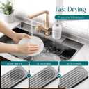 Eormoe Kitchen Sink Faucet Mat - 15.7in Diatomite Sink Protectors for Kitchen Sink, Stone Sink Splash Guard for Kitchen Counter Sink Accessories (Grey, 15.7'' x 3.9'')