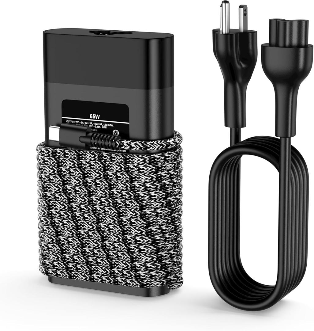 Slim 65W USB C Charger Compatible with HP Laptop Spectre X360,Spectre,Envy X360, Envy,Elitebook x360,Elitebook,Chromebook,Elite x2,ProBook Type C Fast Charging Power Cord Ac Adapter