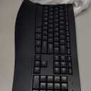 Ergonomic Keyboard and Mouse Combo, Full Size Cordless Computer Keyboard with Palm Wrist Rest Ergonomic Mouse for Windows Computers Laptops - Black