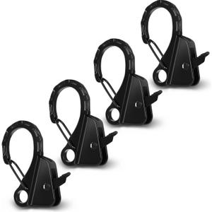 Stainless Steel Boat Fender Clips Quick Release Clips Boat Bumper Buoy Holders for Rail, Clamp on 1/4" - 3/8" Rope for Fastening Fender Lines, Ideal for Docking