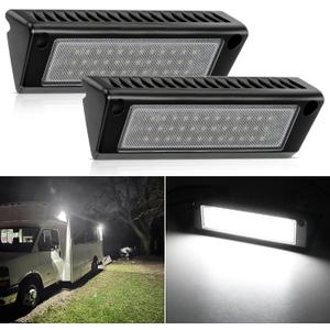 Nilight 2PCS 9 Inch RV Exterior Lights White Beam for RV Trailer Camper SUV | 2PCS LED porch scene cargo light, black aluminum housing, 12V 24V waterproof for RVs trailers campers 5th wheels