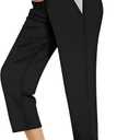 Maternity Capri Pants for Women Over The Belly - Pregnancy Casual Lounge Bottoms with Pockets, Soft Stretchy Sleep & Yoga Capris(Black,XL)