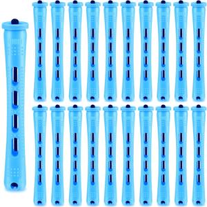 WILLBOND 60 Pcs Perm Rods for Long Hair Plastic Curl Rods Cold Wave Irons Curling Roller for Hair Styling Hairdressing Tools(0.35 Inch,Blue) (0.35 Inch (Pack of 60))