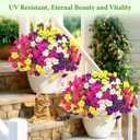 MARTINE MALL 12 Bundles Look Real Artificial Flowers for Outdoors, Realistic Fake Outdoor Flowers, UV Resistant Silk Flowers for Outside Faux Flowers Plants for Outdoor planters Porch, Mixed Color