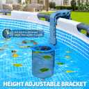 DeeprClean Upgrade Above Ground Pool Skimmer Comes with 3 Socks, Anti-tilt Wall Mount Surface Skimmer, Removable Skimmer Basket, Adjustable Height Bracket, Auto Skimming Pool Surface Leaves - Blue