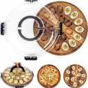 YESGIRL Upgraded Wooden Deviled Egg Containers with Lids - 22-Cup Deviled Egg Tray - Dishwasher Safe, Acacia Wood & Eco-Friendly Design, Perfect for Parties, Events, and Picnics