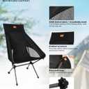 High Back Camping Chair, Carbon Fiber Frame 2.7 lbs Lightweight | ultralight camping chair carbon fiber frame portable ultra light support up to 330 lbs 600D Oxford fabric easy to clean