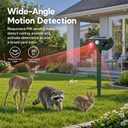 4Pack Solar Ultrasonic Animal Repeller with Red&Blue Light for Gardens, Farms and Courtyards, Outdoor Sonic Fortress Pro Deterrent for Deer, Raccoons, Squirrels, Cats, Rabbits, Skunks, Foxes & More