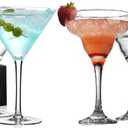 Martini Glasses Set of 2, 9 oz Crystal Cocktail Glasses and Set of 2, 10 oz Margarita Glasses, Hand Blown Crystal Martini and Margarita Glasses for Espresso Martini, Cosmopolitan, Gimlet, Home Bar, Party, Martini Glassware Gift Set (Stem), Set of 4