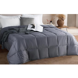 YMLIVE Summer Lightweight Wool Comforter Twin Size, 150GSM Thin Duvet Insert, Noiseless Cotton Shell, Breathable Light Down Alternative Comforter(Dark Gray)