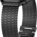 Moolia Stainless Steel Band Compatible with Apple Watch Strap 40/42/41/38/44/46/45/49mm Women, Dressy Fancy Bracelet Metal Mesh Link Wristband for iWatch Series 11 10 9 8 7 6 5 4 3 SE/Ultra 3 2 1 (Black)