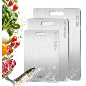 Titanium Cutting Board,Premium Titanium Cutting Board Set of 3, Pure Kitchen Chopping Boards, NonToxic & Dishwasher Safe for Meat, Fruit, and Vegetables (3PCS)