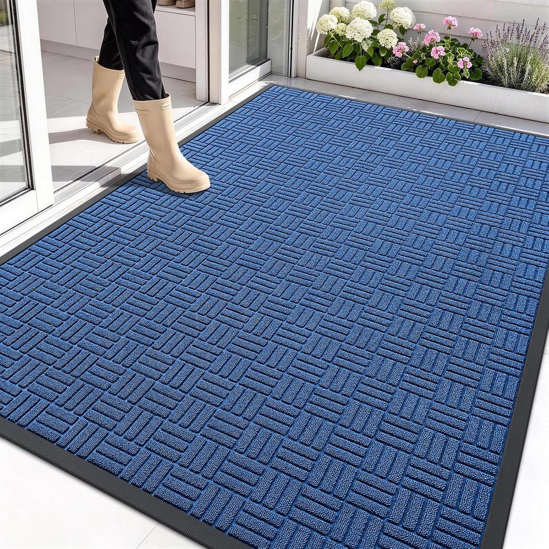 OLANLY Front Door Mat Outside Entrance 71x47, Heavy-Duty Rubber Doormat