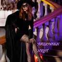 Phestival Witch Cape for Halloween - Witch Costume Women - Black witch Cloak, Womens Halloween Costumes 2025 - S 1.2m