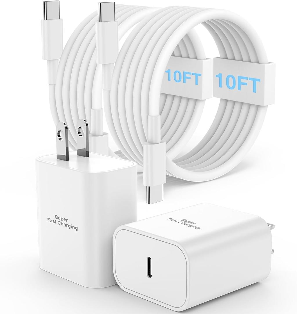 45W Super Fast Charger Type C for iPhone 17 16 15,Samsung S25 S24 Charger Block with 10FT USB C Charging Cord for iPhone 17Air 16 15 Pro Max/Pro/Plus,S25/S24/Ultra-White 45W Super Fast Charger Type C for iPhone 17 16 15,Samsung S25 S24 Charger Block with 10FT USB C Charging Cord for iPhone 17Air 16 15 Pro Max/Pro/Plus,S25/S24/Ultra-White
