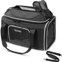 Petskd Top-Expandable Pet Carrier 18x13x9.5 Inches Southwest Airline Approved, Soft-Sided Carrier for Small Cats and Dogs with Locking Safety Zippers and Anti-Scratch Mesh(Black)