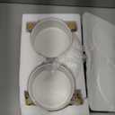 Elevated Ceramic Dog Bowl Set - Raised Dog Bowls with Non-Slip Bamboo Stand - Dog Food and Water Bowl Set - Double Dog Feeding Bowls - Suitable for Small and Medium Dogs - 28.74 OZ - 3.6 CUPS - 850 ML (White)