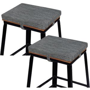 baibu Set of 2 Rectangle Bar Stool Cushions, Non-Slip Dining Chair Pads Kitchen Bench Stool Cushions with Machine Washable Cover - Only 2 Pads (Grey, 15.711.81.5in) (15.7x11.8x1.5 Inch (Pack of 2))