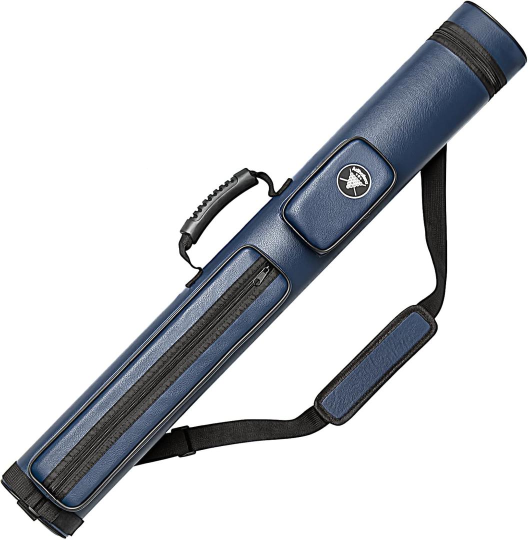 Adhafera Pool Cue Case, 2 X 2 Hard Pool Stick Case, Made of Faux Leather Billiards Accessories, Fit 2-Piece Cue Up to 58"
