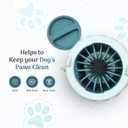 2 x Dog Paw Cleaner Cup - Plastic Paw Cleaner for Dogs w/Silicone Lid, Soft TPR Bristles & Removable Brush - Ideal Dog Paw Washer for Outdoor & Indoor Use - Easy-to-Use Paw Scrubber for Dogs, Teal