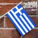 2 x Anley Greece Mini Flag 12 Pack - Hand Held Small Miniature Greek Flags on Stick - Fade Resistant & Vivid Colors - 5x8 Inch with Solid Pole & Spear Top